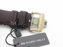 RM011 RG Case Chronograph KVF 1:1 Best Edition Black Ceramic Bezel Skeleton Dial on Black Rubber Strap A7750