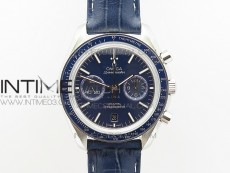 SpeedMaster MoonWatch SS V2 OMF 1:1 Best Edition Blue Dial on Blue Leather Strap A9300
