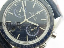 SpeedMaster MoonWatch SS V2 OMF 1:1 Best Edition Blue Dial on Blue Leather Strap A9300
