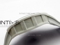 RM035-02 Real White Ceramic Case V2 KVF Best Edition Skeleton Dial White Crown on White Rubber Strap MIYOTA8215