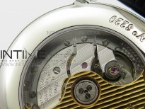 Villeret 6654 SS Complicated Function OMF V2 1:1 Best Edition White Dial (Cream Datewheel) on Black Leather Strap A6654