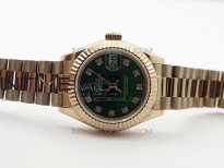 DateJust 28mm RG Diamond Bezel BP Best Edition Green Dial on RG Bracelet ETA2671