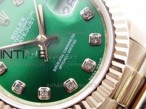 DateJust 28mm RG Diamond Bezel BP Best Edition Green Dial on RG Bracelet ETA2671