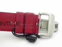 RM035-02 Real White Ceramic Case V2 KVF Best Edition Skeleton Dial Red Crown on Red Rubber Strap MIYOTA8215