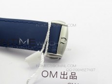 Planet Ocean Master Chronometer Chrono SS OM 1:1 Best Edition Blue Dial on Blue Rubber Strap A9300