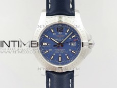 Clot Chronometer SS UBF 1:1 Best Edition Blue Sticks Marker Dial on Blue Leather strap A2824