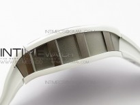 RM051 Real White Ceramic Case KVF Best Edition Skeleton Dial on White Rubber Strap MIYOTA8215