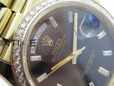 Day-Date 40 YG BP 1:1 Best 228239 Black Diamond Sticks Dial Diamond Bezel on SS Bracelet