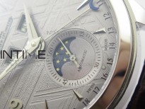 Master Calendar Moonphase SS OMF 1:1 Best Edition Gray Dial on Brown Leather Strap A866/1