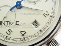Portugieser Chrono Classic 42 IW390403 ZF 1:1 Best Edition White Dial Blue Hand on Black Leather Strap A7750