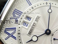 Heritage @12 big date SS HGF White Dial Blue Roman Markers on Black Leather Strap A23J