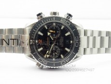 Planet Ocean Master Chronometer Chrono SS OM 1:1 Best Edition Black Dial Orange Numeral on SS Bracelet A9300