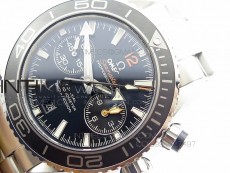 Planet Ocean Master Chronometer Chrono SS OM 1:1 Best Edition Black Dial Orange Numeral on SS Bracelet A9300