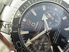 Planet Ocean Master Chronometer Chrono SS OM 1:1 Best Edition Black Dial Orange Numeral on SS Bracelet A9300