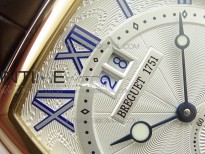 Heritage @12 big date RG HGF White Dial Blue Roman Markers on Brown Leather Strap A23J