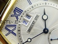 Heritage @12 big date YG HGF White Dial Blue Roman Markers on Brown Leather Strap A23J
