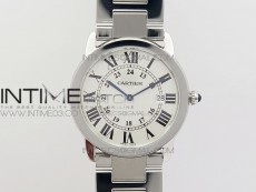 Ronde Solo de Cartier 36mm K11 1:1 Best Edition White Dial on SS Bracelet Ronda Quartz