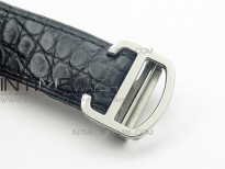 Ronde Solo de Cartier 36mm K11 SS/Dia 1:1 Best Edition White Dial on Black croco leather strap Ronda Quartz