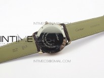 Ronde Solo de Cartier 36mm K11 RG/Dia 1:1 Best Edition White Dial on Black croco leather strap Ronda Quartz