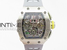RM11-03 SS KVF 1:1 Best Edition Crystal Skeleton Dial on Gray Racing Rubber Strap A7750