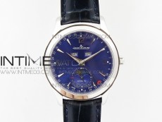 Master Calendar Moonphase SS OMF 1:1 Best Edition Blue Dial on Blue Leather Strap A866/1