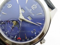 Master Calendar Moonphase SS OMF 1:1 Best Edition Blue Dial on Blue Leather Strap A866/1
