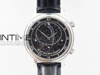 6104P Moon SS Black Dial on Black Leather Strap A240 V2