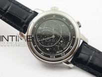 6104P Moon SS Black Dial on Black Leather Strap A240 V2