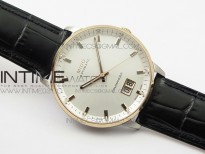 Commander SS/RG HGF 1:1 Best Edition White Dial On Black Leather strap A2824