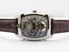 Kalpa Grande Tourbillon SS Gray Skeleton Dial on Brown Leather Strap