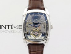 Kalpa Grande Tourbillon SS Silver Skeleton Dial on Brown Leather Strap