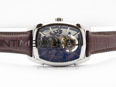 Kalpa Grande Tourbillon SS Silver Skeleton Dial on Brown Leather Strap