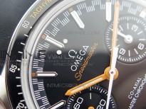 Racing Master Chronometer OMF 1:1 Best Edition Black Dial Orange Hand on Black Leather Strap A9300