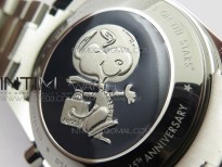 Speedmaster SS Snoopy OMF Best Edition White Dial on SS Bracelet Manual Winding Chrono Movement
