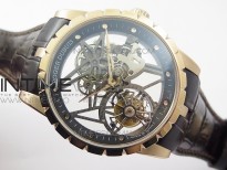 Excalibur Rddbex0392 RG BBR Best Edition Skeleton Dial on Brown Leather Strap A2136 Tourbillon