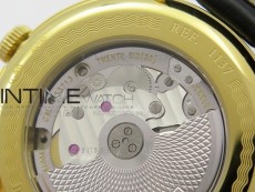 BG 9087BB Moonphase YG 1:1 Best Edition White Dial Diamond Bezel on Black Leather Strap Cal.770