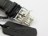 Villeret Quantième Complet 8 Jours SS Complicated Function OMF 1:1 Best Edition Black Dial on Black Leather Strap A6639