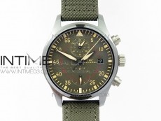 PILOT IW389001 ZF 1:1 Best Edition Ceramic Case Green Dial on Green Nylon Strap A7750 (function same as genuine)