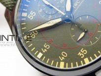 PILOT IW389001 ZF 1:1 Best Edition Ceramic Case Green Dial on Green Nylon Strap A7750 (function same as genuine)