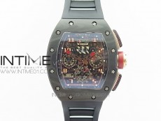RM011 SS Felipe Massa 10th Anniversary KVF 1:1 Best Edition Crystal Skeleton Dial Blue on Black Rubber Strap A7750
