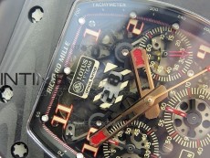 RM011 SS Felipe Massa 10th Anniversary KVF 1:1 Best Edition Crystal Skeleton Dial Blue on Black Rubber Strap A7750