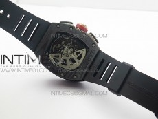 RM011 SS Felipe Massa 10th Anniversary KVF 1:1 Best Edition Crystal Skeleton Dial Blue on Black Rubber Strap A7750
