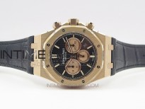 Royal Oak Chrono 26331ST RG OMF 1:1 Best Edition Black dial on Black Leather Strap A7750(Free Rubber Strap)