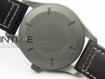 Mark XVIII IW327006 Titanium M+F 1:1 Best Edition Black Dial on Brown Leather Strap A35111 (Free Nylon Strap)