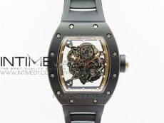 RM055 Real Ceramic Case KVF Best Edition Skeleton Dial RG Crown on Black Rubber Strap MIYOTA8215