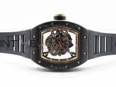 RM055 Real Ceramic Case KVF Best Edition Skeleton Dial RG Crown on Black Rubber Strap MIYOTA8215