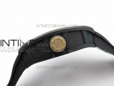RM055 Real Ceramic Case KVF Best Edition Skeleton Dial RG Crown on Black Rubber Strap MIYOTA8215