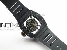 RM055 Real Ceramic Case KVF Best Edition Skeleton Dial RG Crown on Black Rubber Strap MIYOTA8215