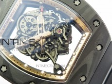 RM055 Forged Carbon Case KVF Best Edition Skeleton Dial Black Crown on Black Rubber Strap MIYOTA8215
