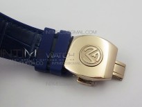 Vanguard V45 RG ABF Best Edition Blue Dial Numbers Markers on Blue Gummy Strap A2813